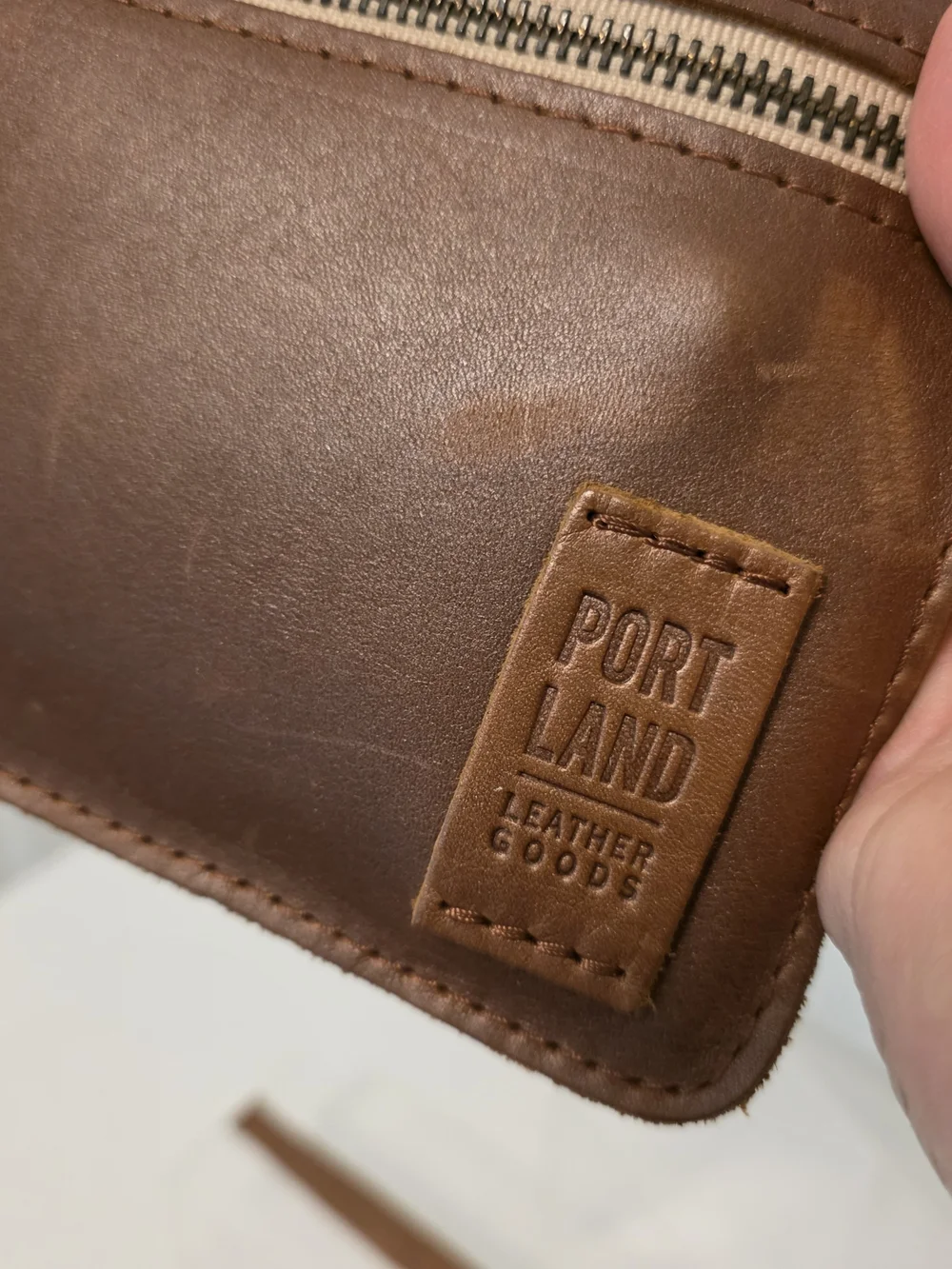 Portland Leather Goods Adriana Brown Leather Wristlet/Clutch, Slim, Versatile
